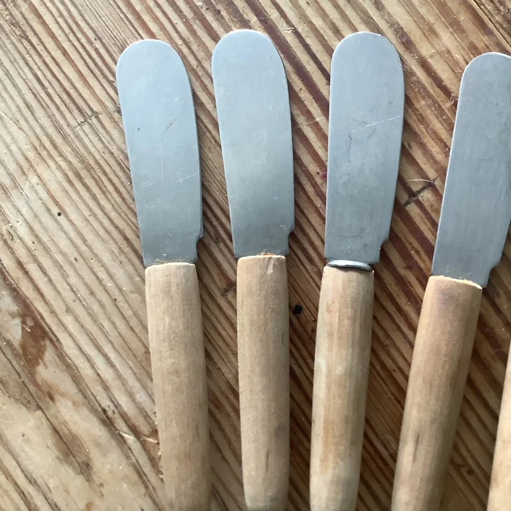 Vintage 7 Japan Wood Handle Hors D’Oeuvres Butter Spreaders